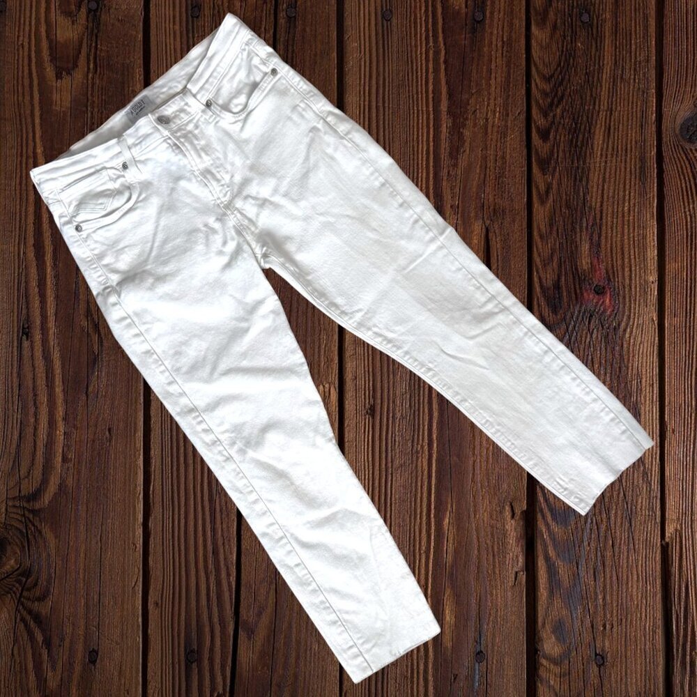 AGOLDE Sophia White High Waist Stretch Denim Ankle Cropped Skinny Jeans 28 / 6